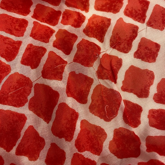 COACH infinity scarf, light-weight and practical, red&white, 20x32 inches - Picture 8 of 8